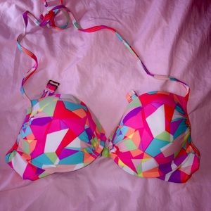 Xhilaration bright pattern bikini top w/padding